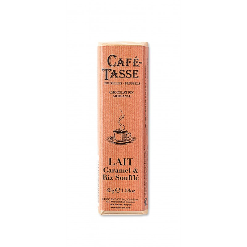 Barre de chocolat au lait caramel crunchy Café-Tasse - 45g