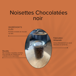 Noisettes enrobées de chocolat noir 65% - Gourmandise artisanale - Léa Alexandre