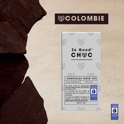 Tablette de chocolat bean-to-bar Opita 75%